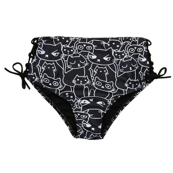 ●SALE●🇨🇦Kitty Cat Bikini Set Underwire Padded Bathing Suit Black - Picture 6 of 10